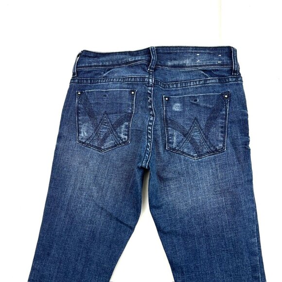 Delia's taylor Distressed Skinny Women's size 2P Dark Blue Denim jeans - Picture 4 of 4